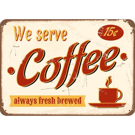 Sticker vintage plaque café