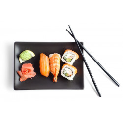 Sticker assiette sushi vue de haut
