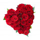 Sticker fleurs roses en forme de coeur