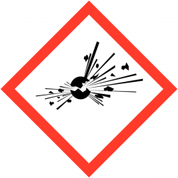 Panneau GHS01 explosif produit chimique risque explosion