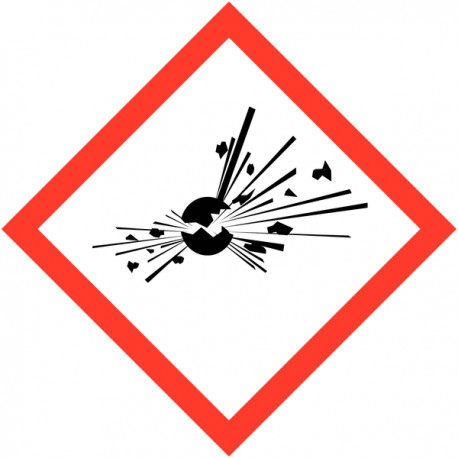 Panneau GHS01 explosif produit chimique risque explosion