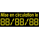 Sticker chiffres digital mise en circulation