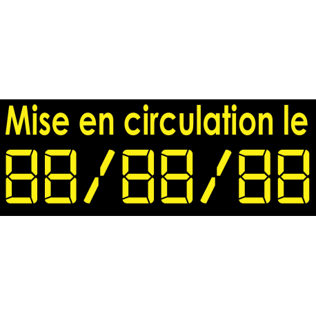 Sticker chiffres digital mise en circulation