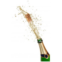 Sticker bouteille de champagne avec bouchon