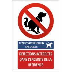 Sticker tenez votre chien en laisse