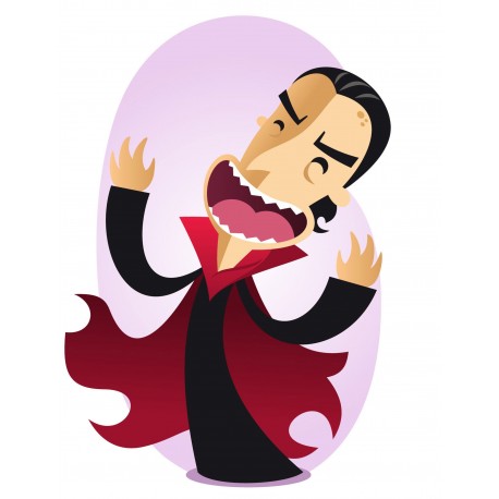 Sticker Vampire rire sang