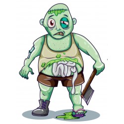 Sticker Zombie monstre vert peur