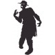 Sticker Zombie mort vivant chapeau