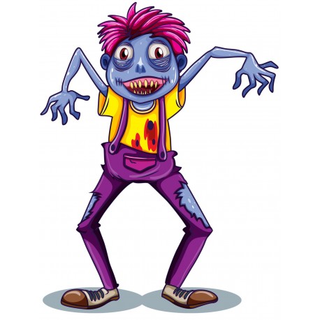 Sticker Zombie monstre violet sang