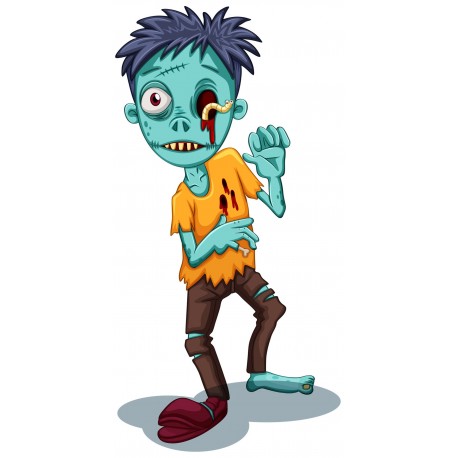 Sticker Zombie monstre bleu peur enfant