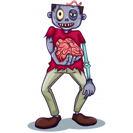 Sticker Zombie monstre garcon peur logo