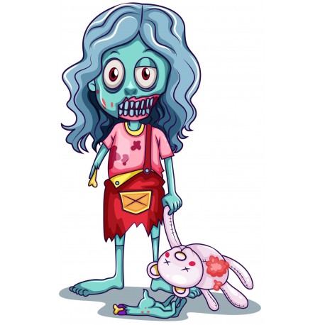Sticker Zombie monstre enfant fille