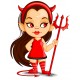 Sticker Diable fille rouge