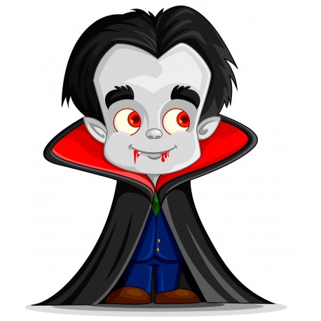 Sticker Vampire noir rouge garcon enfant