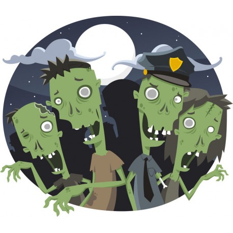 Sticker Zombie nuit nuage