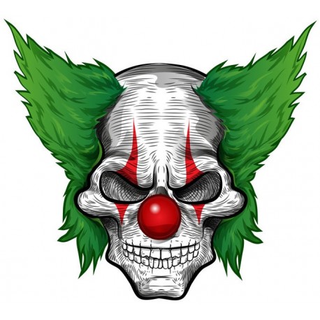 Sticker Jocker vert rouge clowns
