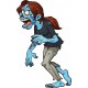 Sticker Zombie mort vivant bleu femme