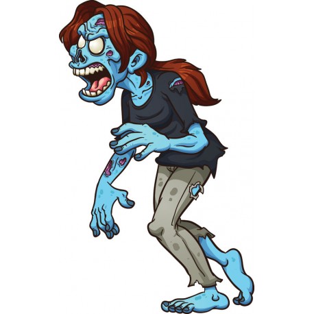 Sticker Zombie mort vivant bleu femme