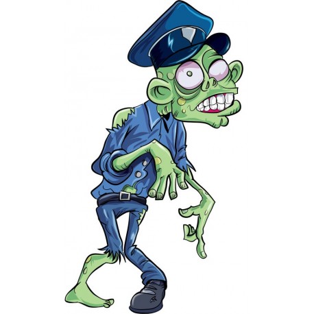 Sticker Zombie mort vivant policier