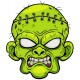 Sticker Zombie tete vert peur logo