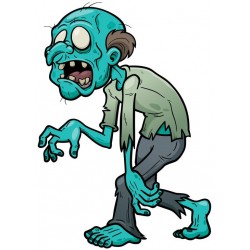 Sticker Zombie mort vivant vert vieux