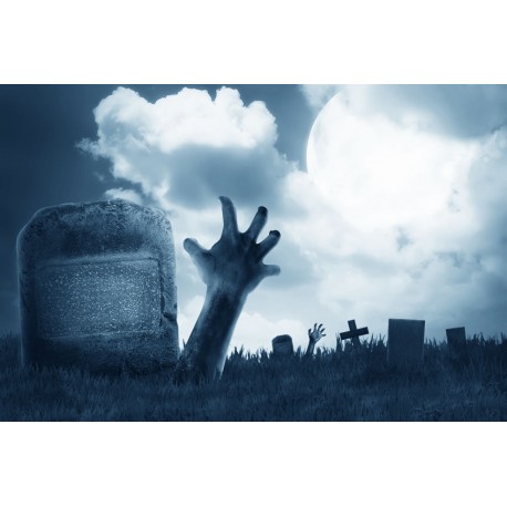 Sticker Zombie tombe cimetiere main