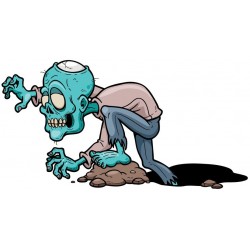 Sticker Zombie mort vivant bleu