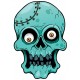 Sticker Tete de mort zombie bleu