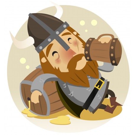 Sticker viking boire