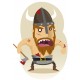 Sticker personnage viking combat sang