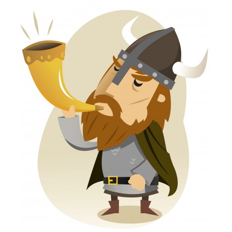 Sticker viking corne musse musique