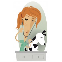 Sticker Vétérinaire femme chien