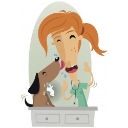 Sticker Vétérinaire femme chien