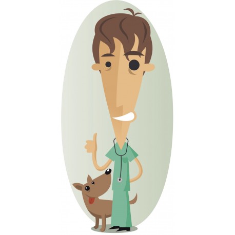 Sticker Vétérinaire homme chien