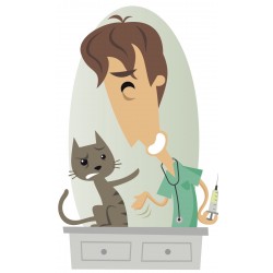 Sticker Vétérinaire homme chat