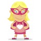 Sticker Super héro enfant deguissement fille rose