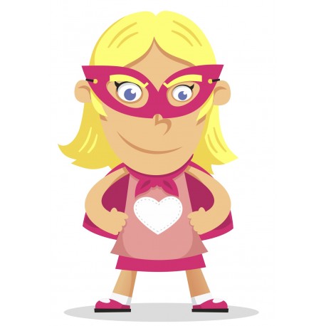 Sticker Super héro enfant deguissement fille rose