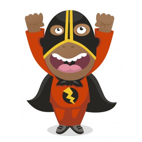 Sticker Super héro enfant deguissement garcon rouge