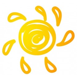 Sticker Soleil jaune