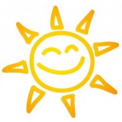 Sticker Soleil jaune sourir