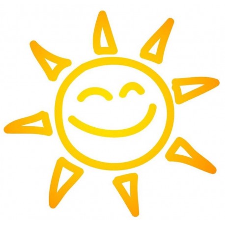 Sticker Soleil jaune sourir