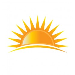 Sticker Soleil couchant jaune