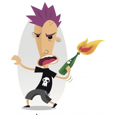 Sticker Punk bouteille feu