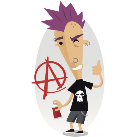 Sticker Punk tag rouge