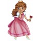Sticker princesse rose brune