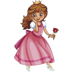 Sticker princesse rose brune