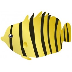 Sticker poisson jaune noir geant