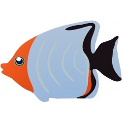Sticker poisson bleu rouge