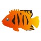 Sticker poisson orange jaune violet