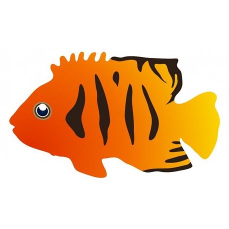 Sticker poisson orange jaune violet